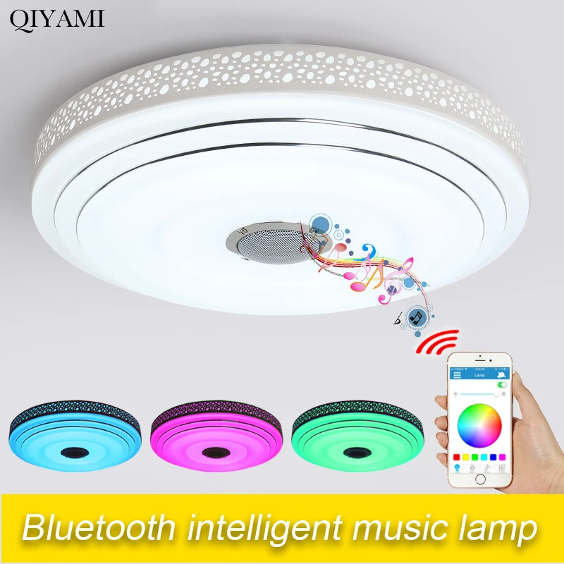 Современные круглые музыкальные люстры для гостиной спальни RGB цвет Led люстра