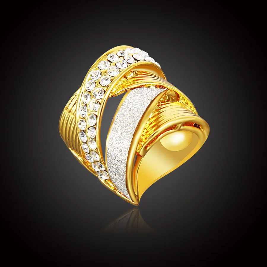 Мода Очарование Ювелирные Изделия Австрия Кристаллические Кольца Золото/Белый