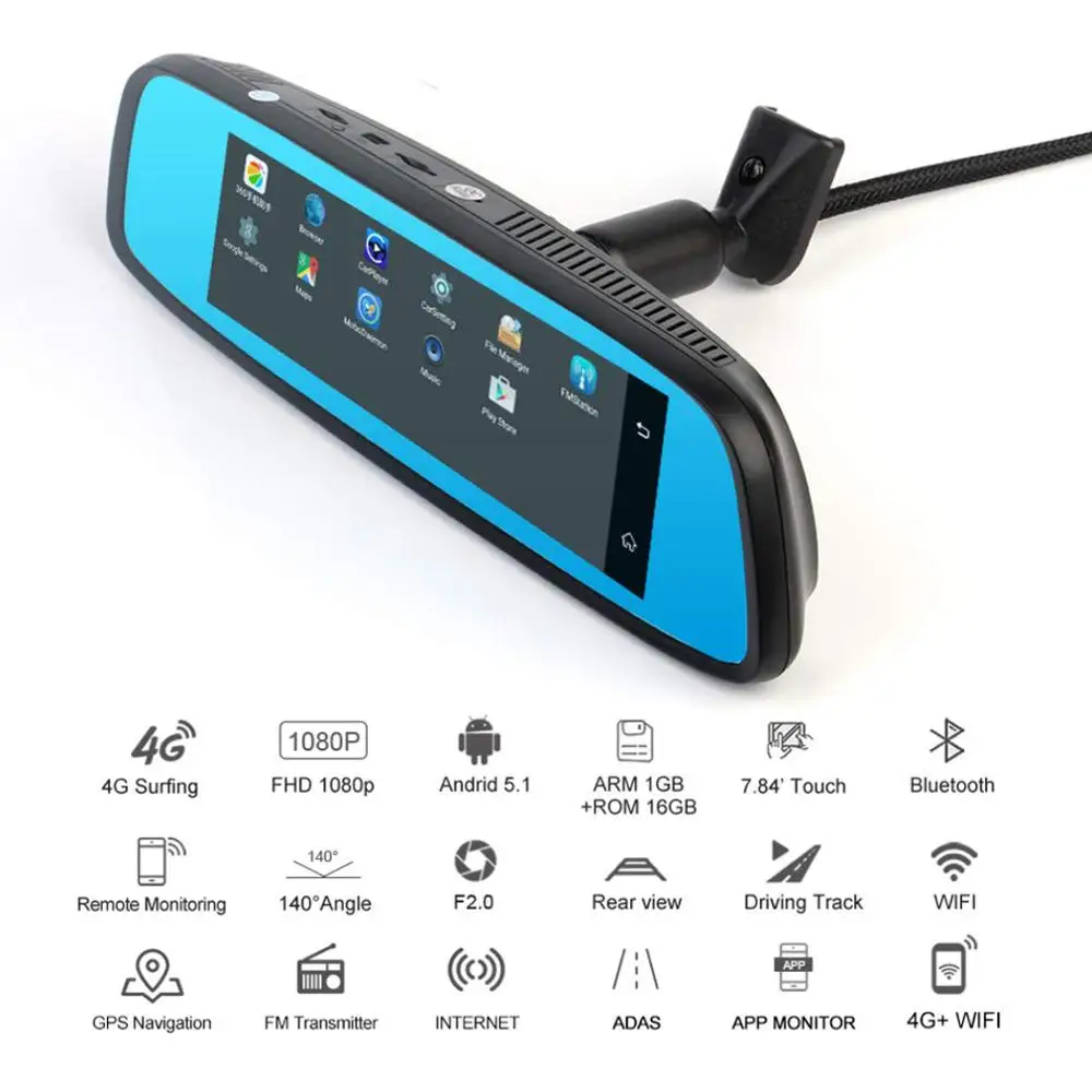4G специальное зеркало заднего вида Автомобильный видеорегистратор ADAS Android gps