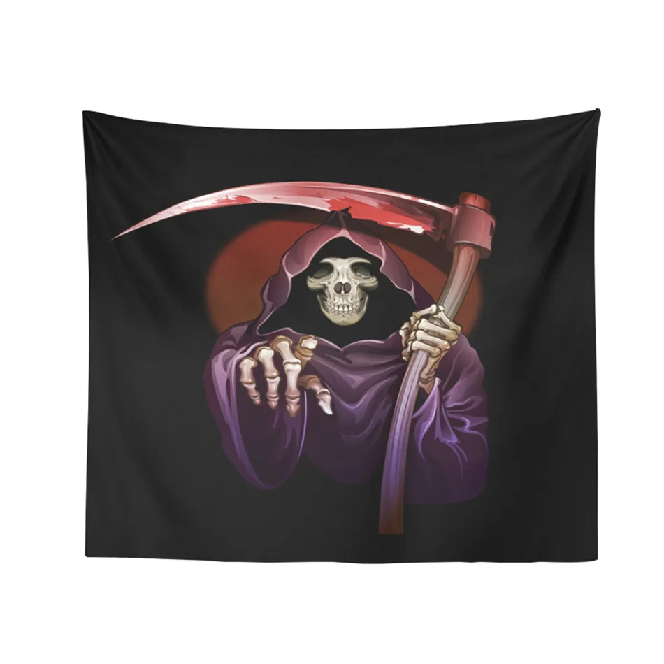 Гобелен День мертвых Декор Grim Reaper печать на стене висит Хэллоуин этнический