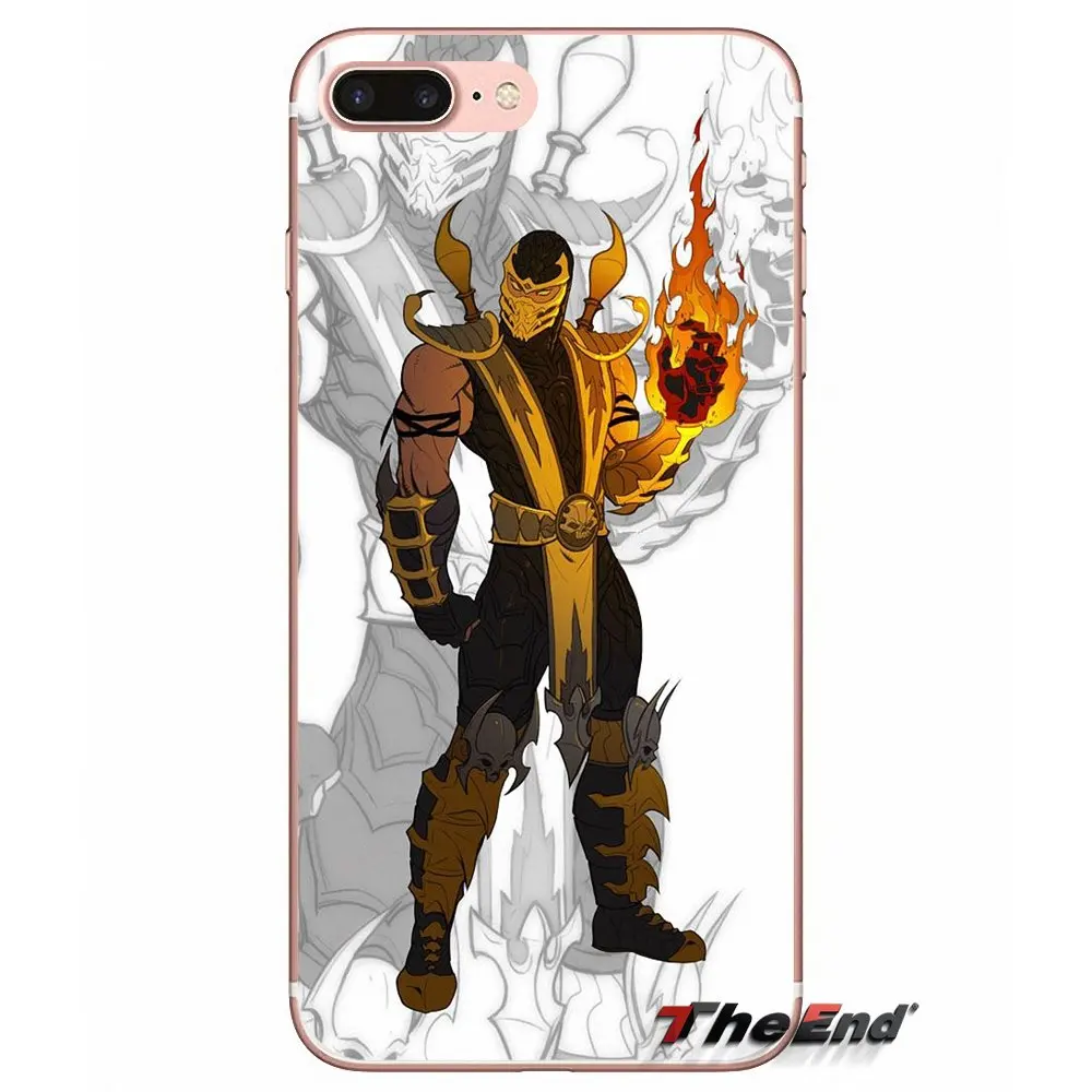 Чехол с рисунком скорпиона mortal kombat для iPhone X 4 4S 5 5S 5C SE 6 6S 7 8 Plus Samsung Galaxy J1 J3 J5 J7 A3 A5 2016