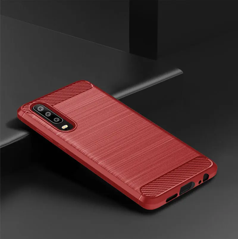 Чехол для Huawei P30 из углеродного волокна TUP силиконовый анти осенний мягкий чехол