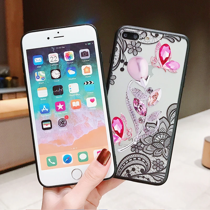 Diamond Flower Silicone Case For Xiaomi PocoPhone F1 Mi 8 6X A1 A2 lite 5X Redmi Note 4X 4 5 6 Pro S2 6A 5A Prime 4A Plus |