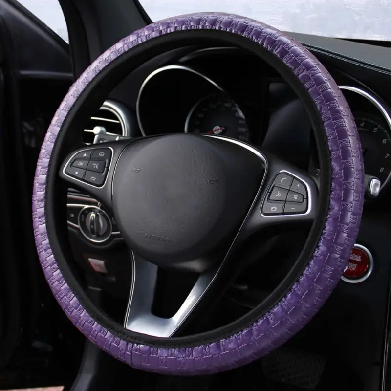

2019 2019 New Woven Leather Elastic Without Inner Ring Car Steering Wheel Cover Comfortable Shock Absorptian Installing Easily