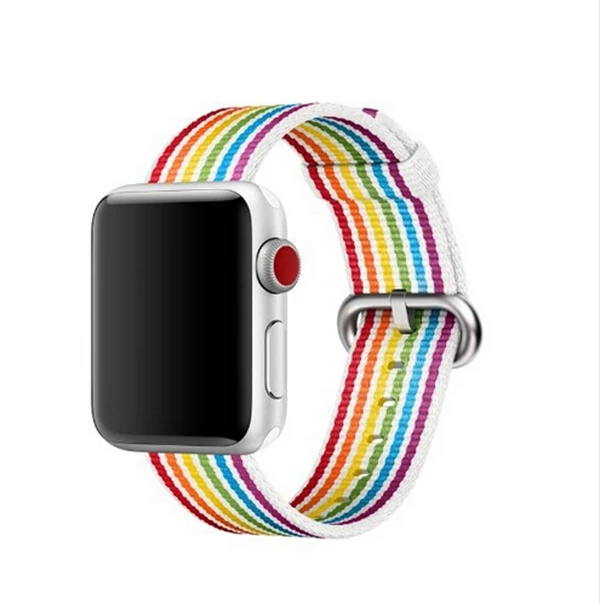 Новое поступление нейлоновый ремешок для apple watch, ремешок 42 мм, 38 мм, 40 мм 44 спортивный браслет и ткани, нейлоновый ремешок для наручных часов iwatch, версия 1/2/3/4