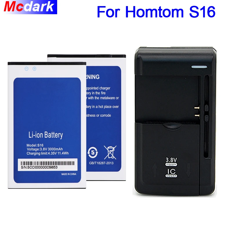 Mcdark LOT = 1 шт. 3000 мАч для телефона аккумулятор 16 с зарядным