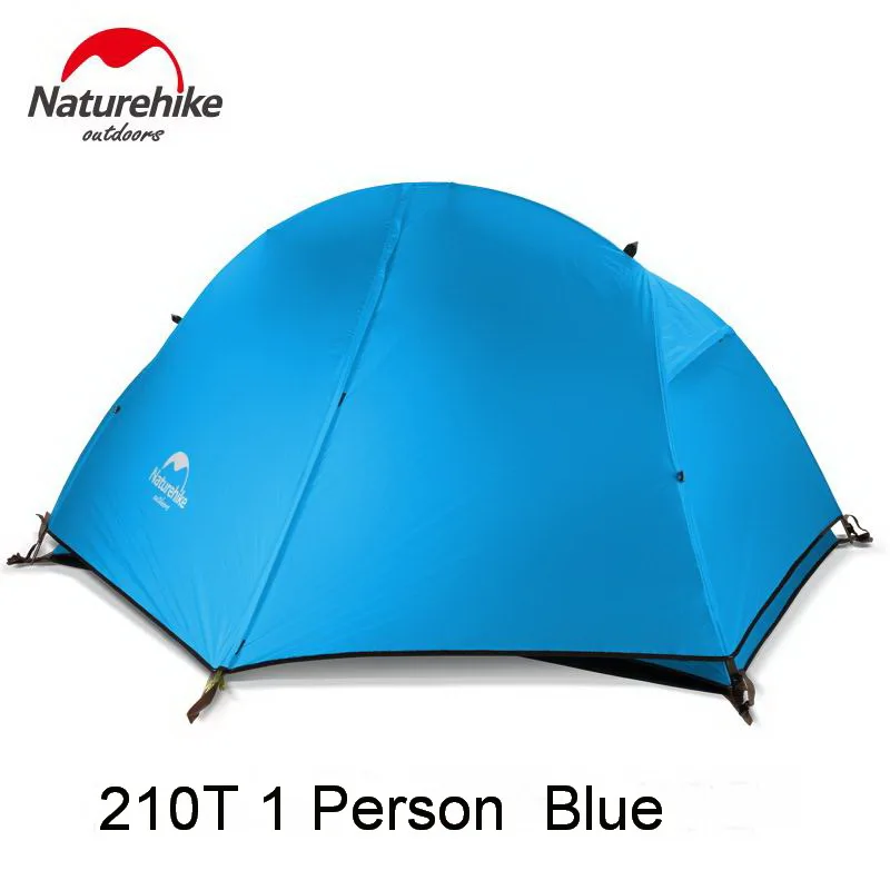 210T blue 1Person Naturehike Велоспорт одиночные палатки Водонепроницаемый 1 2 человек альпинизмом треккинг горный PU4000 Палатка Сверхлегкий 1,3 кг - Цвет: 210T blue 1Person