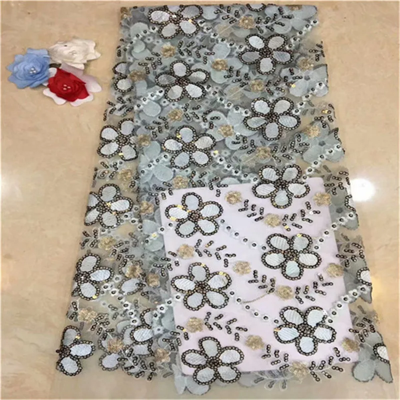 Latest French Lace Fabric 2019 High Quality Wedding African With Sequins For Nigerian | Дом и сад