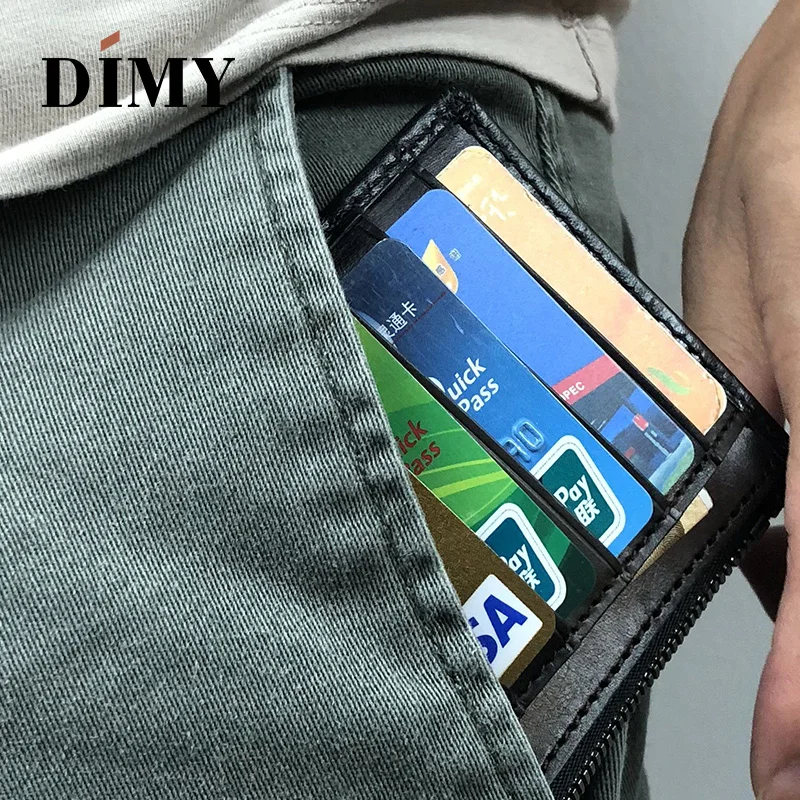 DIMY, натуральная кожа, мужские Зажимы для денег, с буквенным принтом, длинный мужской кошелек, визитница, на молнии, подарок на Хэллоуин, зажимы, винтажный стиль, кошельки