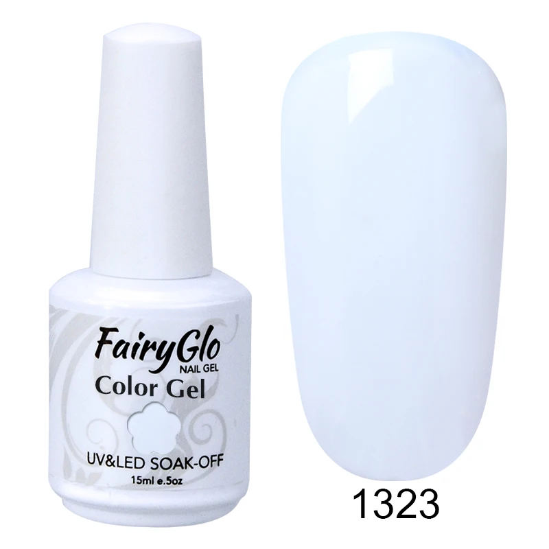 1323 white FairyGlo 15 мл белый флакон гель для ногтей УФ-гель для ногтей верхнее покрытие длинный последний Гибридный гель лак обычный лак для ногтей Lucky Enamal - Цвет: 1323 white