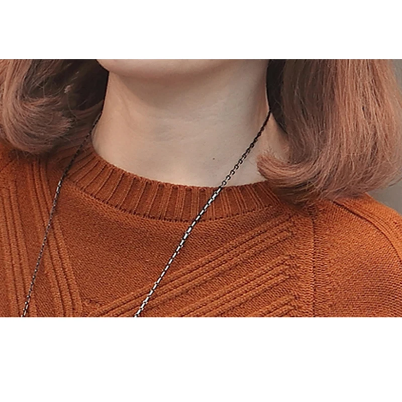 2018 весна осень женский свитер новая мода круглый вырез длинный рукав теплый