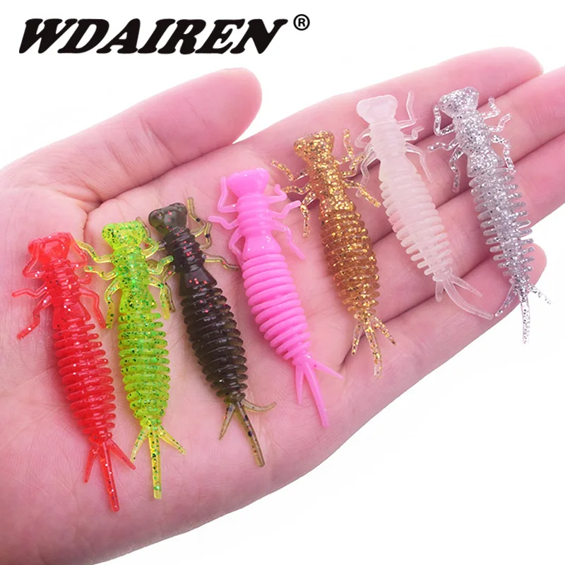 

10PCS Silicone Fishing Lures 55mm 1.2g Soft Lure Pesca Artificial salt odor Bait Crazy Flapper Carp Wobblers For Fishing Tackles