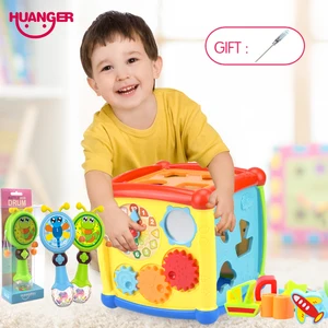 Huanger обучающая музыкальная 3D головоломка, развивающая игра для детей, Классическая Геометрическая развивающая игрушка для дошкольного возраста, подарок унисекс