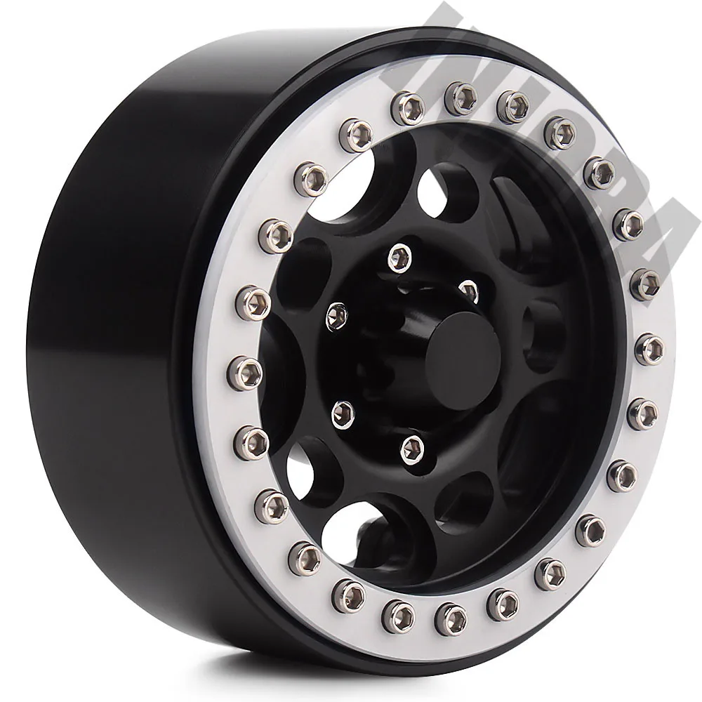 INJORA 4PCS Metal 1.9 Beadlock Wheel Rim Hub for 1:10 RC Crawler Axial SCX10 SCX10 II 90046 D90 D110 MST