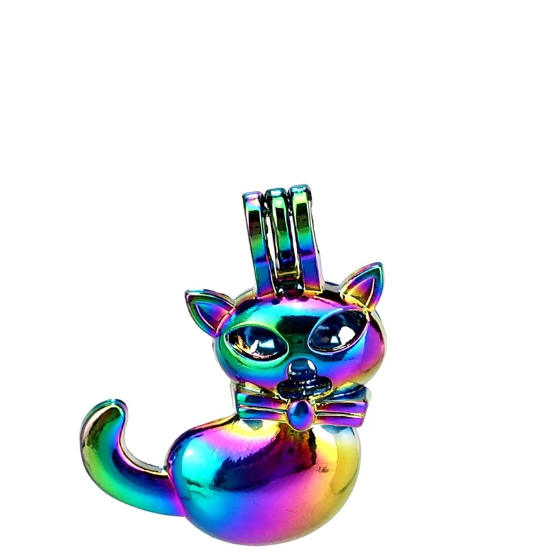 

C941 5pcs/lot COLORS Cat Lady Beauty Bell Cage Pendant Pearl Locket Fairytale Party Essential Oil Diffuser Beauty Gift