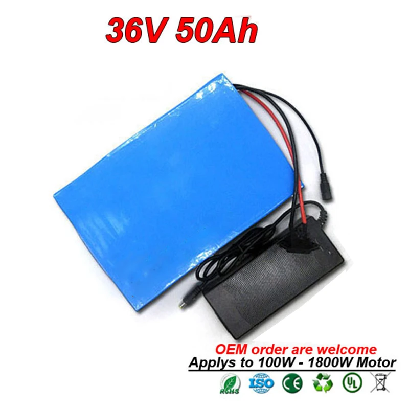 36V 50Ah 1000W 1500W комплект литий-ионный батарей для электровелосипеда Bafang Yamaha Shimano |