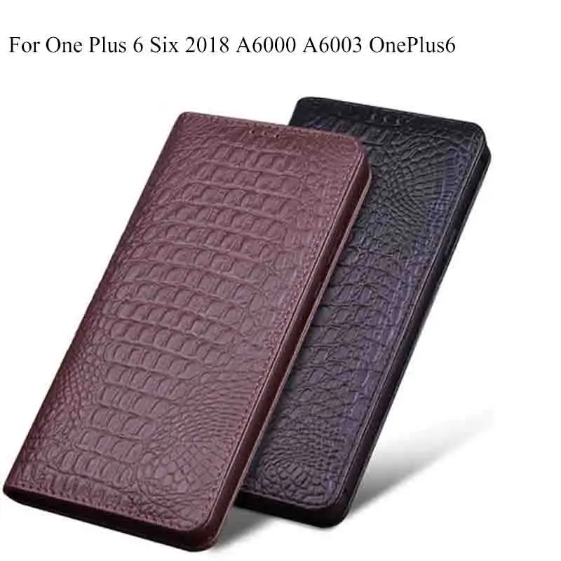 Чехол для OnePlus 6 OnePlus6 Роскошный чехол из натуральной кожи с откидной крышкой One Plus