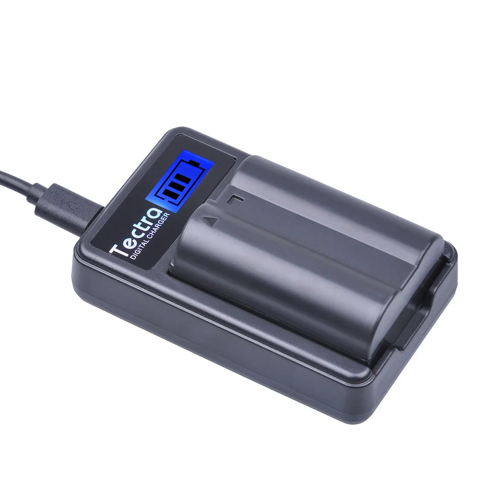 Аккумулятор для фотоаппарата Tectra 2 шт. + зарядное устройство USB с ЖК дисплеем Nikon
