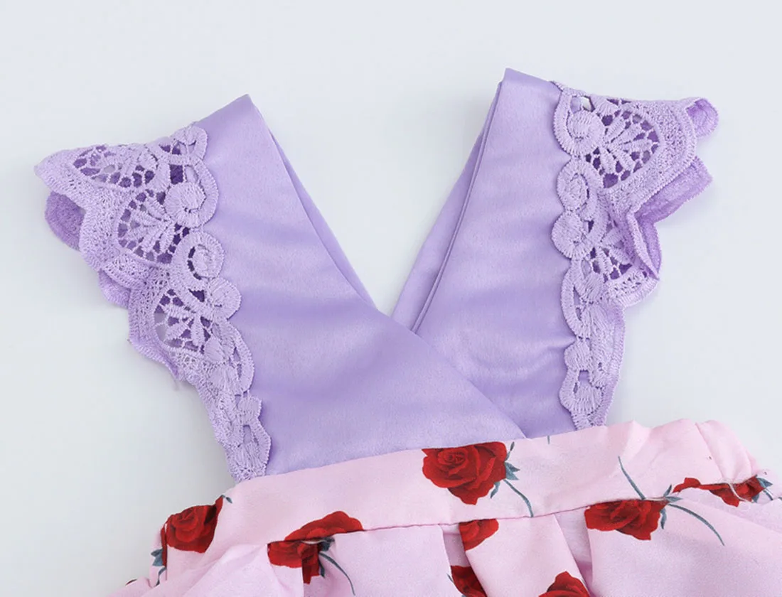 Комплект из 2 предметов комбинезон для малышей летнее модное кружевное детское