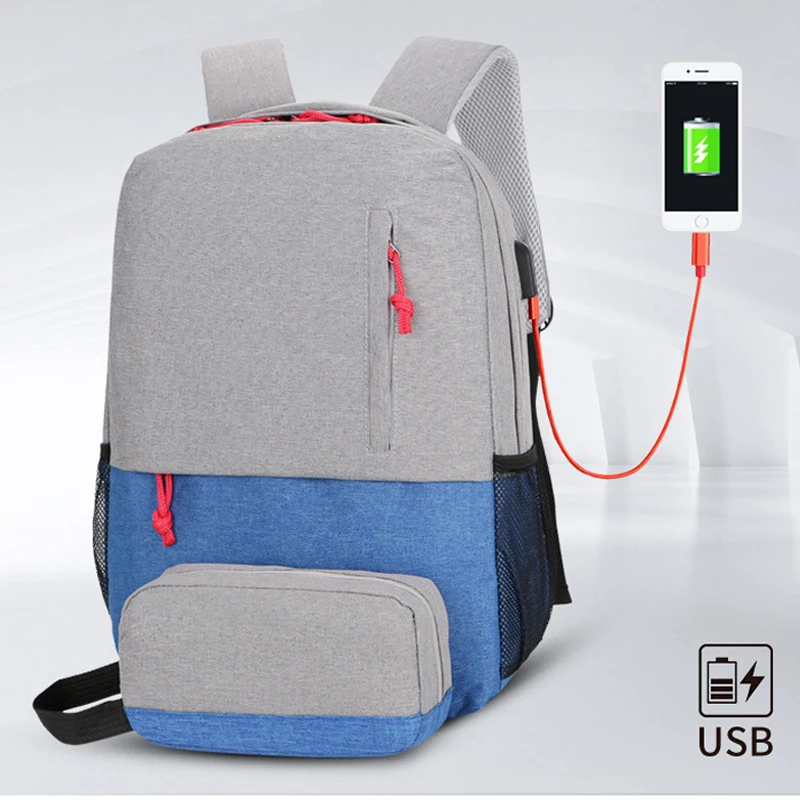 Нейлоновый рюкзак для путешествий с USB зарядкой женщин и мужчин