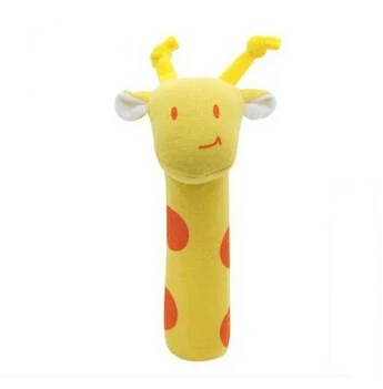 hot sale newborn toys Soft Animal Model Handbells plush Rattles Squeeze Me Rattle Cute Gift Baby toy  free shipping