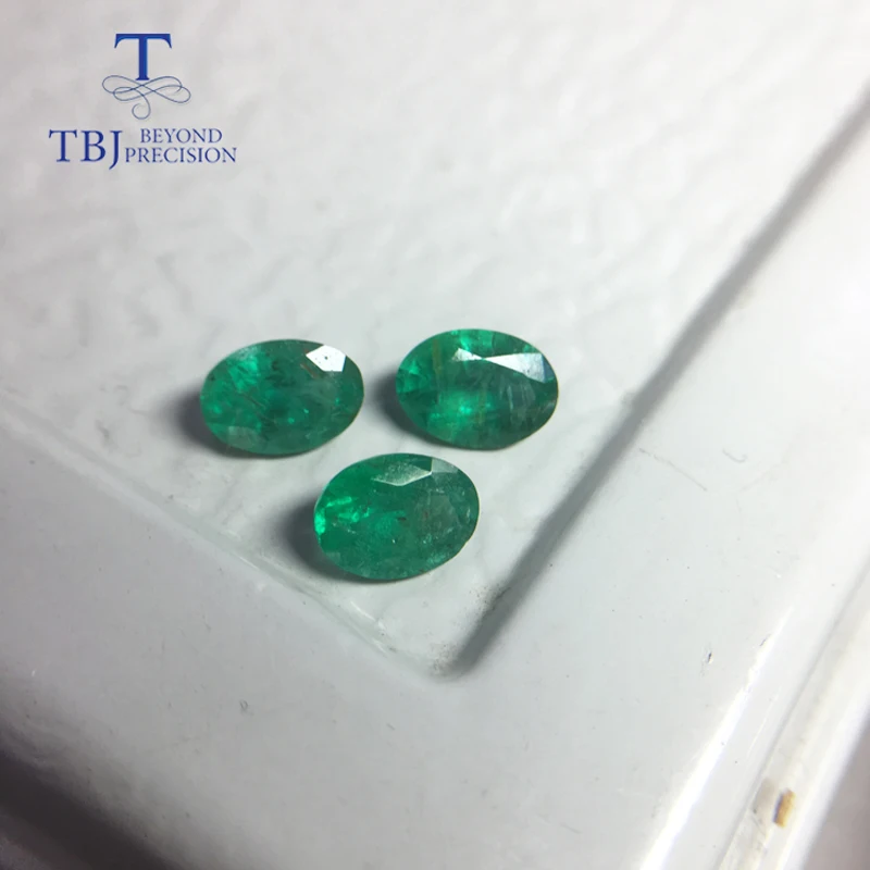 Tbj хороший цвет Замбия изумруд овар 5*7 мм 0 75 ct натуральный камень для золотые