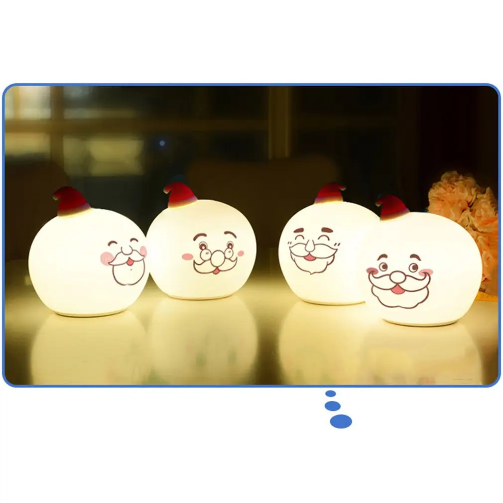 Силиконовые ночники атмосфера цвет ful Санта Клаус Рождество похлопывание