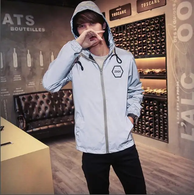 Мужская 3 м Светоотражающая куртка ветровка Женская Повседневная Хип-хоп ceket Anorak