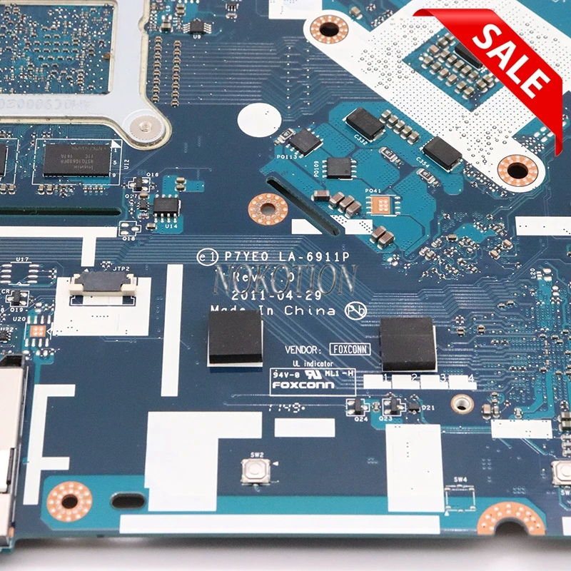 NOKOTION P7YE0 LA-6911P MBRNA02001 MB. RNA02.001 для acer aspire 7750G 7750 материнская плата для ноутбука HM65 DDR3 1 ГБ графика