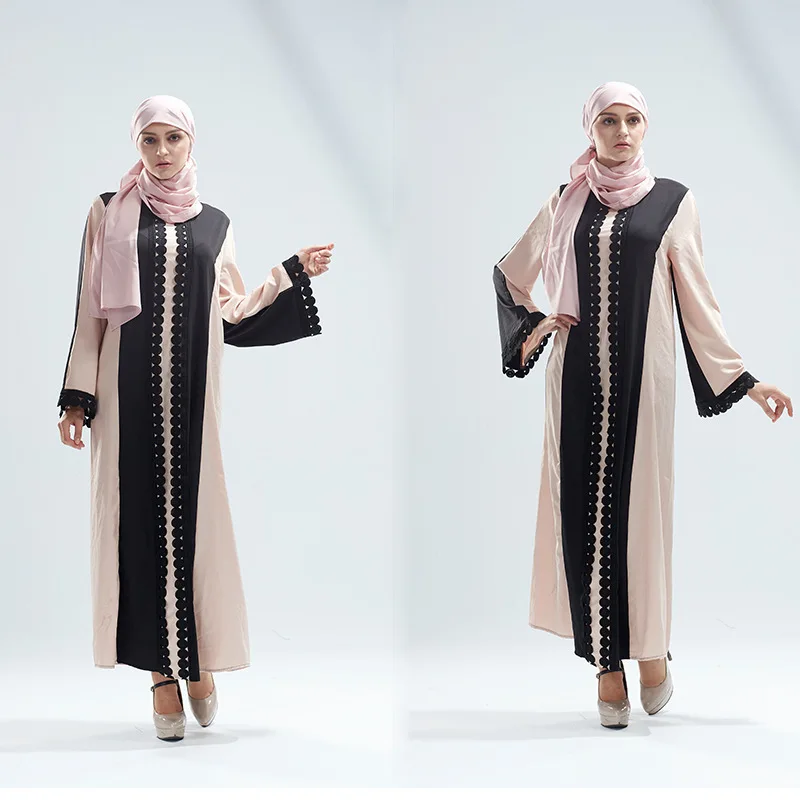 Повседневное Макси-Платье открытый кардиган абайя кружевное льняное