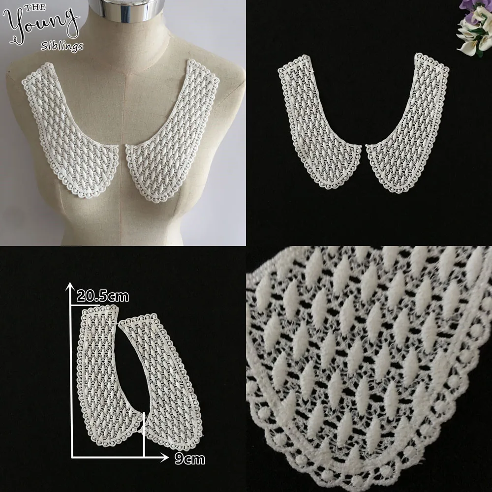 1 шт. распродажа белый воротник Цветочная кружевная ткань сделай сам аппликация