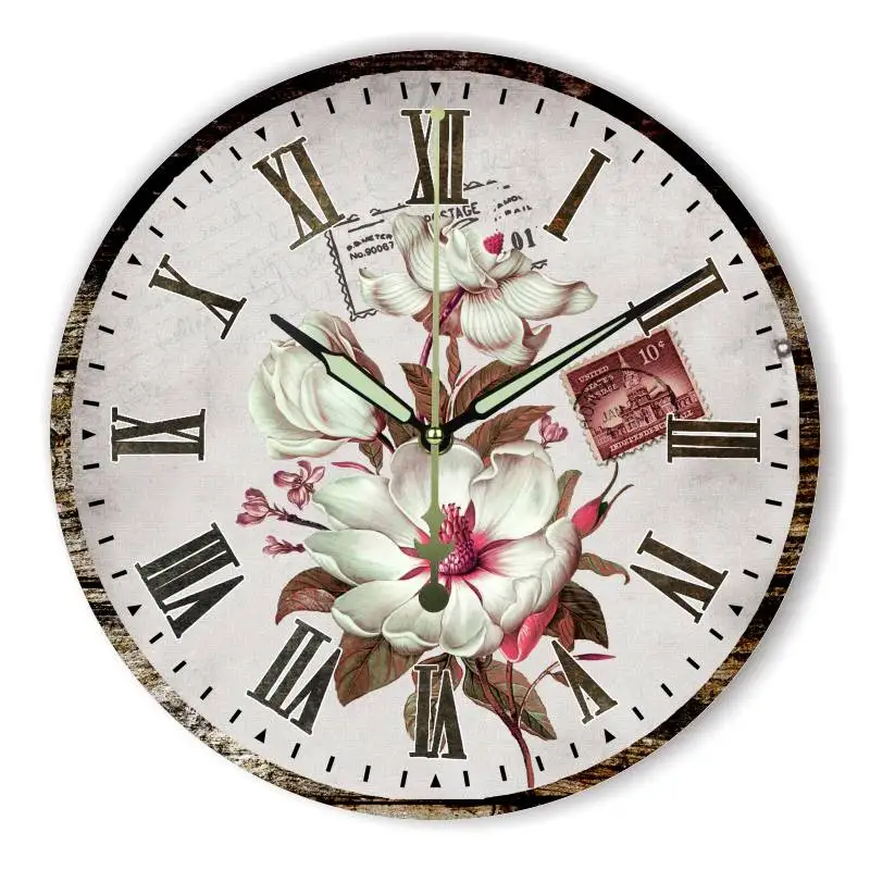 Бренд красивые цветы декоративные настенные часы с молчаливого 12888 движение