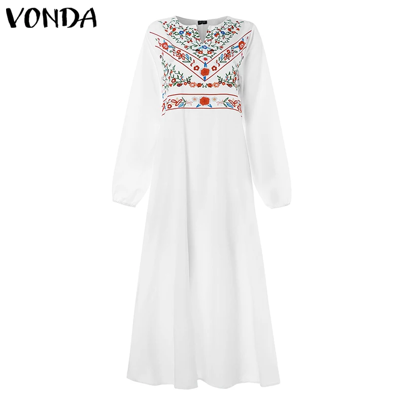 Длинные платья для будущих мам VONDA Винтаж печатных Повседневное свободные
