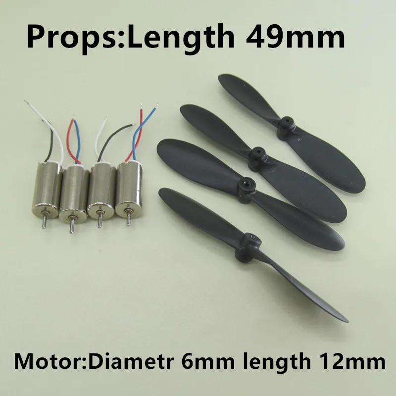 

Mini 612 6*12 Diameter 6mm Length 12mm 0.8mm 3.7V Motor Coreless 49mm 4.9cm Props R/C Toys DIY Drone Quadcopter Rc Spare Parts