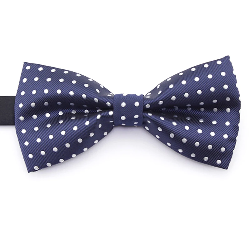 Модные мужские галстуки бабочки деловые в горошек свадебные коктейльные синие