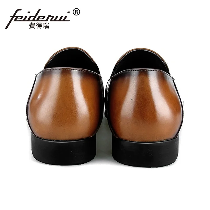 Винтажный британский стиль с острым носком резные мужские повседневная обувь