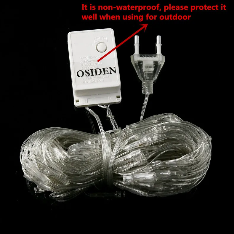 Светодиодный светильник OSIDEN, Рождественский, уличный, водонепроницаемый, 3X2 м, Сказочная гирлянда, для праздника, свадьбы, вечеринки, украшение, уличный светодиодный светильник s