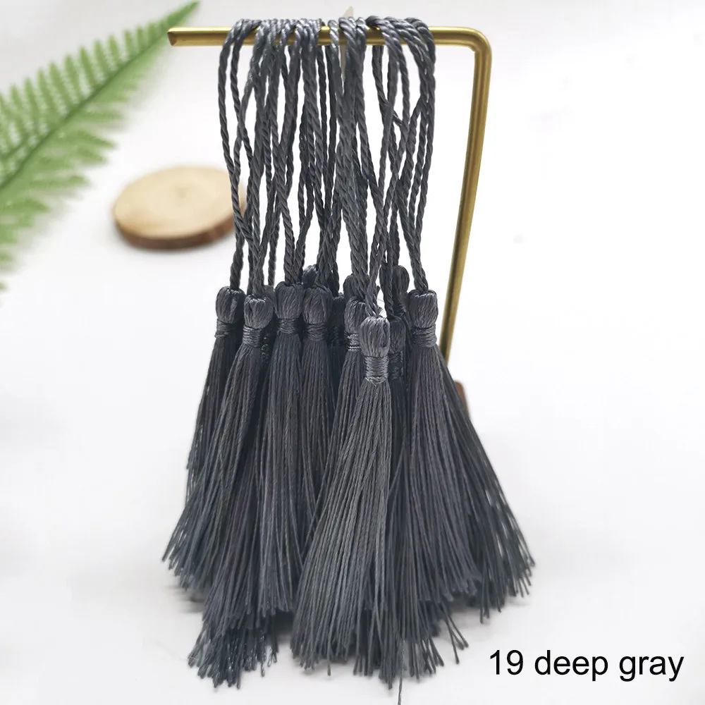 19 deep gray 32 шт., 32 цвета, 7 см, Висячие веревочки, шелковые кисточки, бахрома, шитье, Банг, кисточка для украшения ключей, кисточки для самостоятельного изготовления, Украшения, Аксессуары для штор - Цвет: 19 deep gray