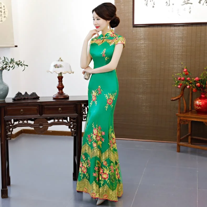 Blue Party Cheongsam Chinese Traditional Style Womens Elegant Slim Qipao Evening Dress Sexy Mini Robe Retro Vestidos S-3XL | Тематическая