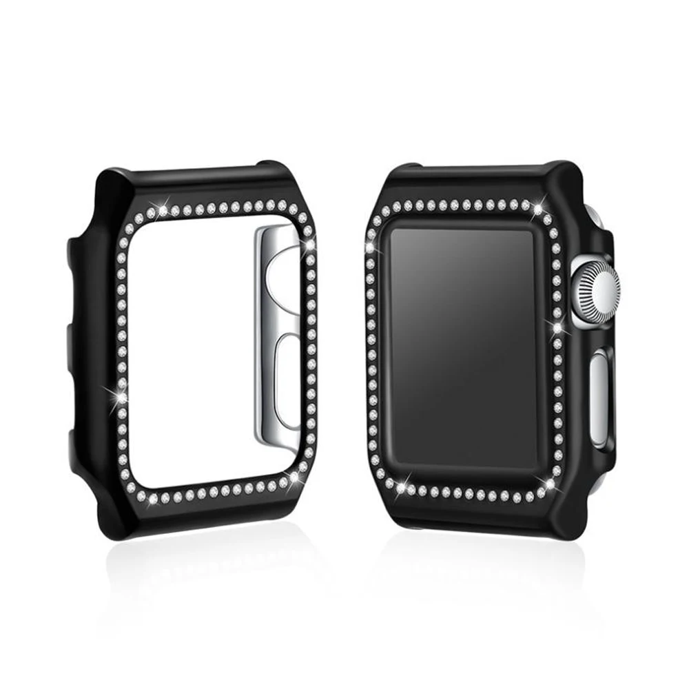 Алмазная крышка для Apple Watch Case 42 мм 38 iWatch band Crystal защитный чехол бампер watch 3 2 1
