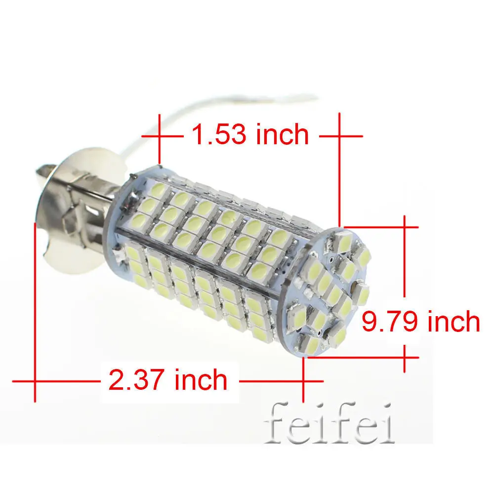 Новинка 1 пара H3 102 SMD светодиодный 3528 автомобильный головной светильник чистый