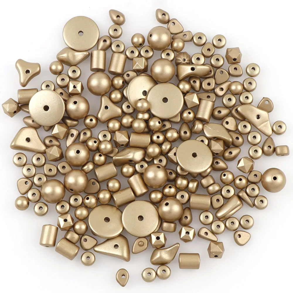 50 г/пакет матовый пластиковый бисер для одежды золотого цвета АБС пластик с