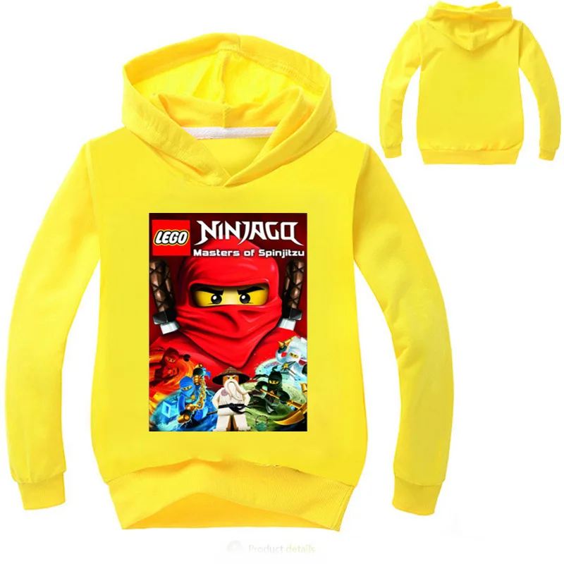 Детская толстовка с длинным рукавом Ninja Ninjago хлопковый свитер для мальчиков и