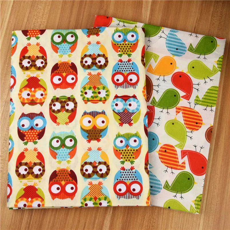 Новые полуметровые рождественские стеганые ткани из хлопка с изображением совы