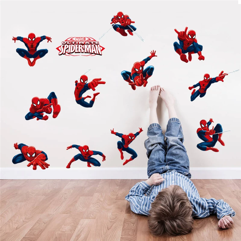 

disney marvel spiderman wall stickers for kids rooms nursery home decor cartoon hero wall decals pvc posters diy mural art