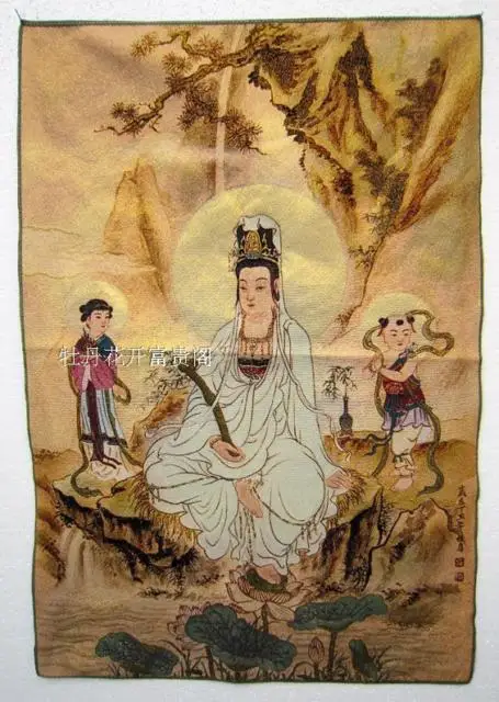 

Chinese collection the Thangka embroidery Goddess of mercy diagram