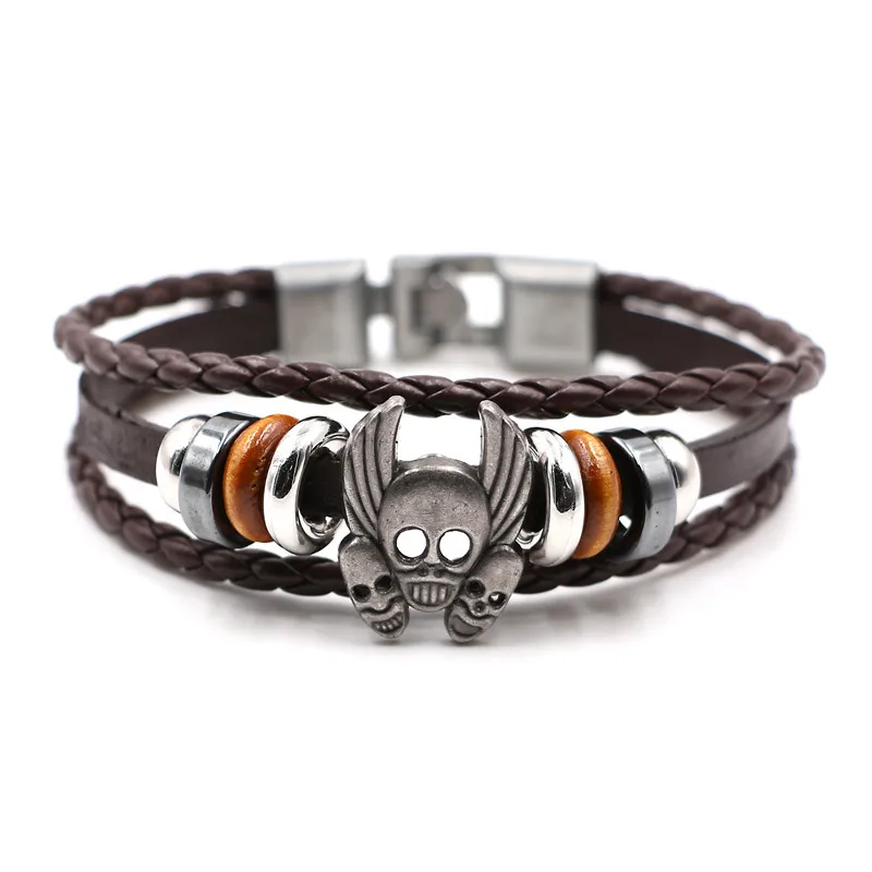 YIZIZAI черепа кожаный браслет Для мужчин женщин Pulseira Masculina Bileklik Femme Pulseiras Homme Шарм