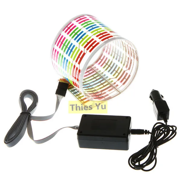 90*25CM Car Music Sticker Equalizer Sound Activated EL Sheet Glow Flash Panel Multi Colour Light Flashing Free Shipping |