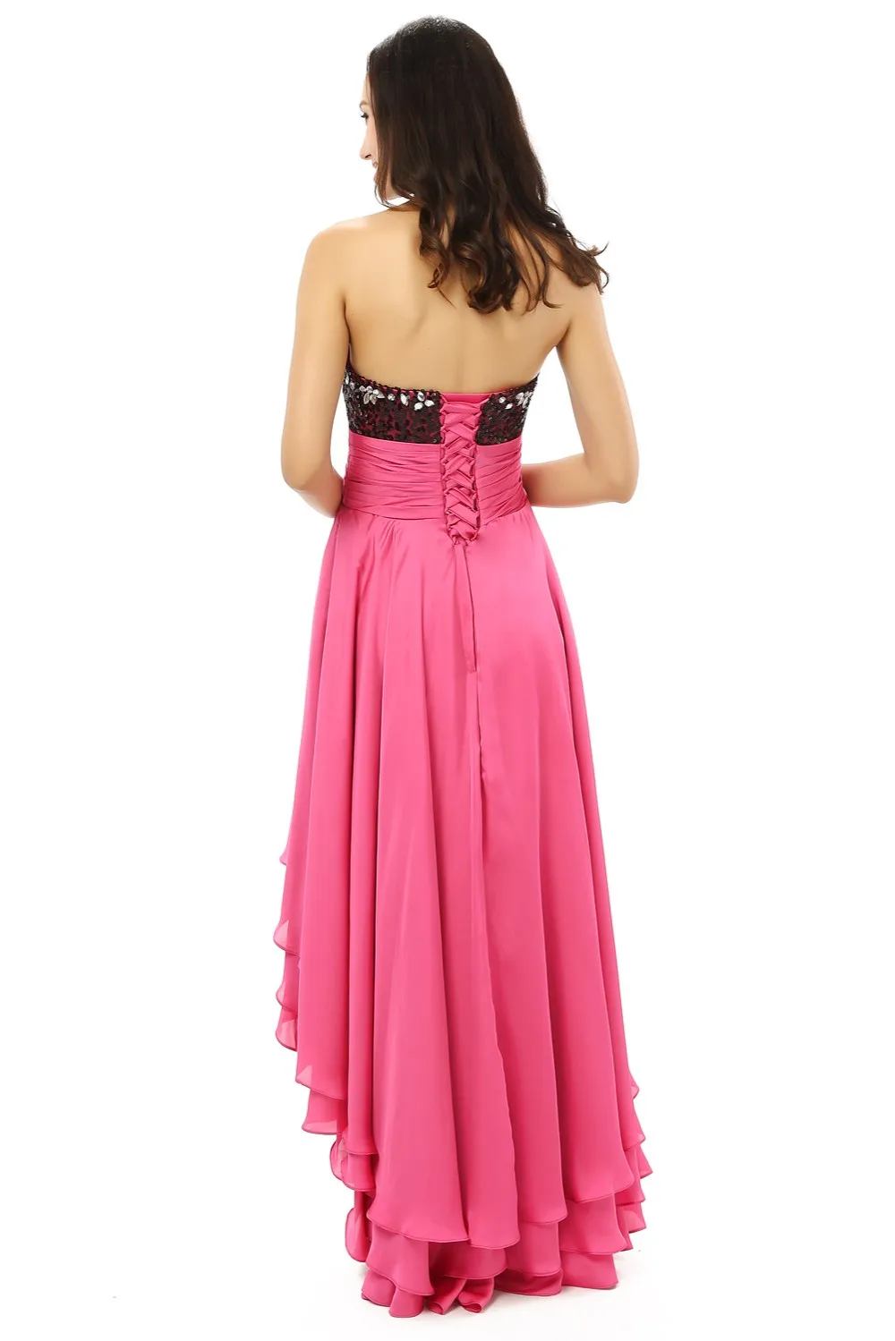 Короткие спереди длинные сзади выпускные платья трапециевидные сердечко