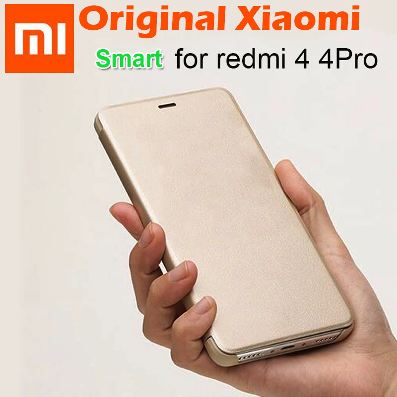 Оригинальный флип чехол для Xiaomi Redmi 4 Pro из искусственной кожи + ПК защита телефона